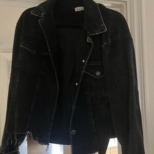 POL Black Corduroy Jean Jacket